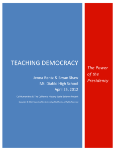 Teaching Democracy: The Power of the Presidency Lesson Plan