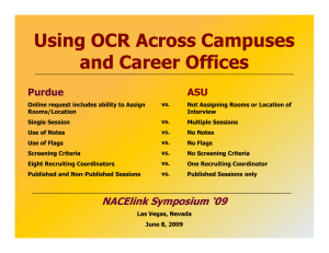 Using OCR Across Campuses and Career Offices