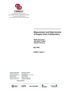 Measurement and Determinants of Supply Chain