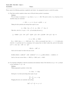 Math 2263 Fall 2013 - Quiz 4 10/9/2013 Name: Please answer the