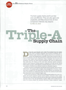The Triple-A Supply Chain