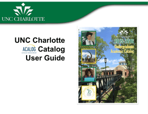 UNC Charlotte Catalog User Guide