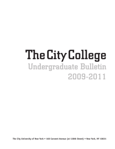 CCNY Undergraduate Bulletin (2009-2011)