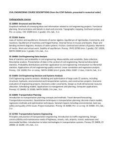 CIVIL ENGINEERING COURSE DESCRIPTIONS (from the CCNY