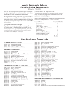 Austin Community College Core Curriculum Requirements Core