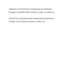 Application of Friction Force in Engineering and Technology