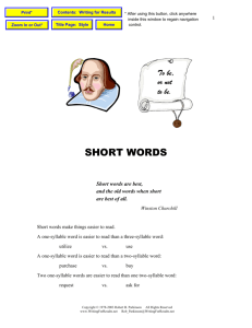Style: Short Words