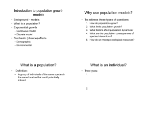 Why use population models? What is a population? What is an