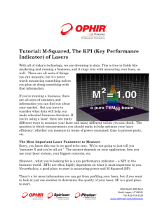Tutorial: M-Squared, The KPI (Key Performance Indicator) of Lasers