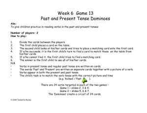 Week 6 Game 13 Past and Present Tense Dominoes