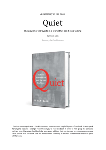 A summary of the book The power of introverts in a world that can´t