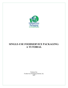 single-use foodservice packaging - Foodservice Packaging Institute
