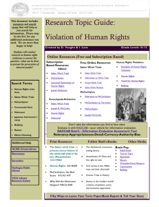 Research Topic Guide: Violation of Human Rights