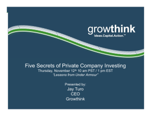 Five Secrets of Private Company Investing