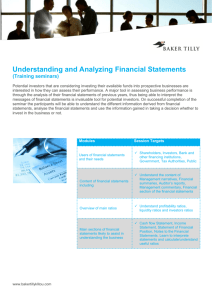 Understanding and Analyzing Financial Statements