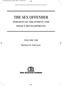 THE SEX OFFENDER - Civic Research Institute