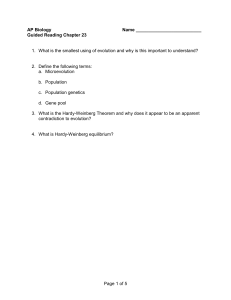 Page 1 of 5 AP Biology Name Guided Reading Chapter 23 1. What