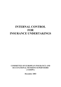 Internal Control for Insurance Undertakings