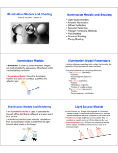 Illumination Models and Shading Illumination Models and Shading