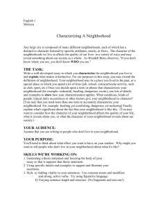 Characterizing a Neighborhood Essay Assignment