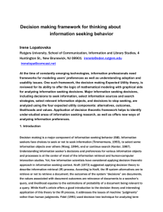 Decision making framework for thinking about information seeking