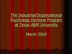 The Industrial/Organizational (I/O) program - Tamu.edu