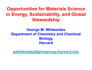 George M. Whitesides Department of Chemistry and Chemical