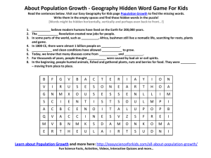About Population Growth - Geography Hidden Word Game For Kids