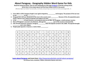 About Paraguay - Geography Hidden Word Game For Kids