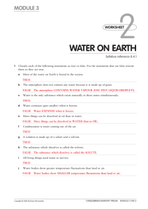 WATER ON EARTH