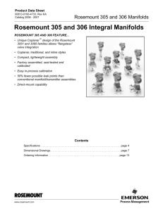 Rosemount 305 and 306 Integral Manifolds