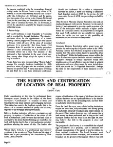 the survey and certification of location of real property
