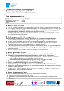 Risk Management Policy - Lancaster District CVS