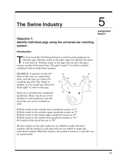 Reference guide for ear notching in swine - Indiana 4-H