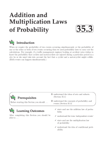 Addition and Multiplication Laws of Probability