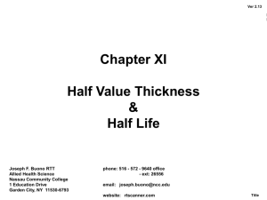 Chapter XI Half Value Layer