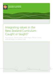Integrating values in the New Zealand Curriculum