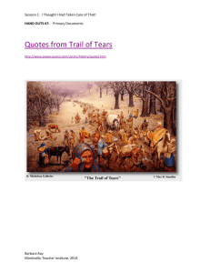 Quotes from Trail of Tears - The Monticello Classroom!