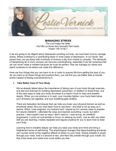 managing stress - Leslie Vernick