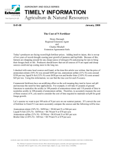 The Cost of N Fertilizer - Alabama Cooperative Extension System
