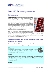 Topic 1(h) Exchanging currencies