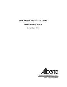 Bow Valley Protected Areas Management Plan