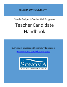 Single Subject - Sonoma State University