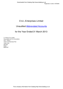 D & L Enterprises Limited - Period Ending 2013-03-31