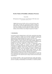 Soffer P., 2005, On the Notion of Flexibility in Business Processes