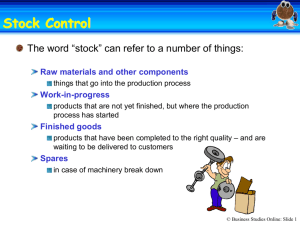 Stock control - Business Studies Online