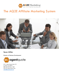 The AQ2E Affiliate Marketing System