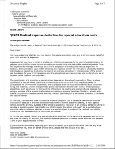 il2439 Medical expense deduction for special