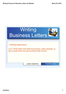 Writing Process for Writing Business Letter