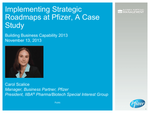 Implementing Strategic Roadmaps at Pfizer, A Case Study